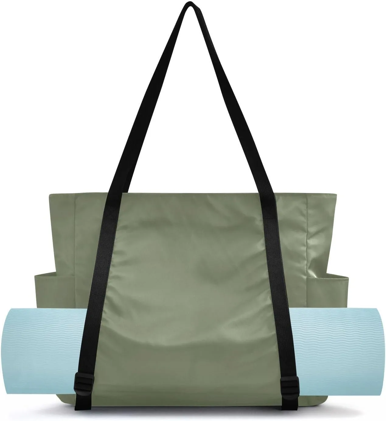 MCHIVER Black Yoga Bag for Women Yoga Mat Carrier Fits All Your Stuff Large Pilates Gym Bag