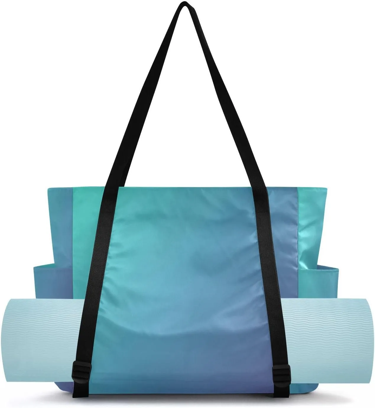 MCHIVER Midnight Bloom Gradient Yoga Bag for Women Yoga Mat Carrier Fits All Your Stuff Large Pilates Gym Bag
