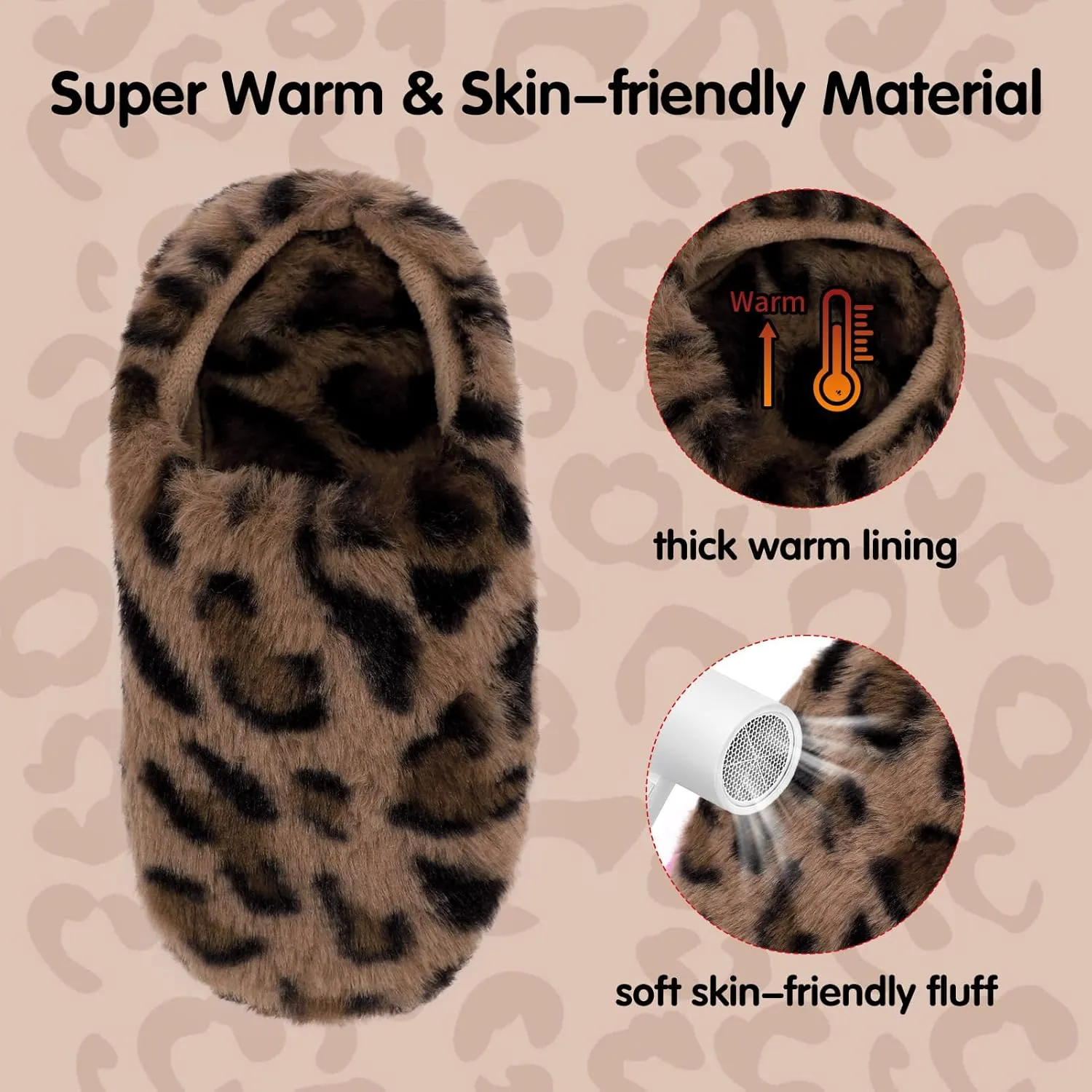 MEJORMEN Girls Fluffy House Slippers Cozy Plush Slip-on House Shoes Kids Warm Bedroom Slippers Memory Foam Slippers for Indoor Outdoor