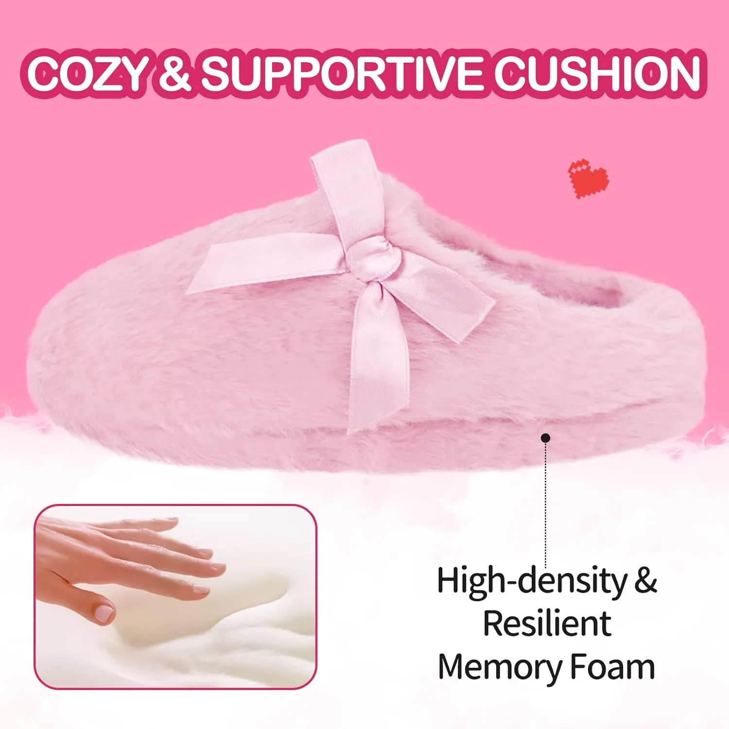 MEJORMEN Girls Fluffy House Slippers Cozy Plush Slip-on House Shoes Kids Warm Bedroom Slippers Memory Foam Slippers for Indoor Outdoor