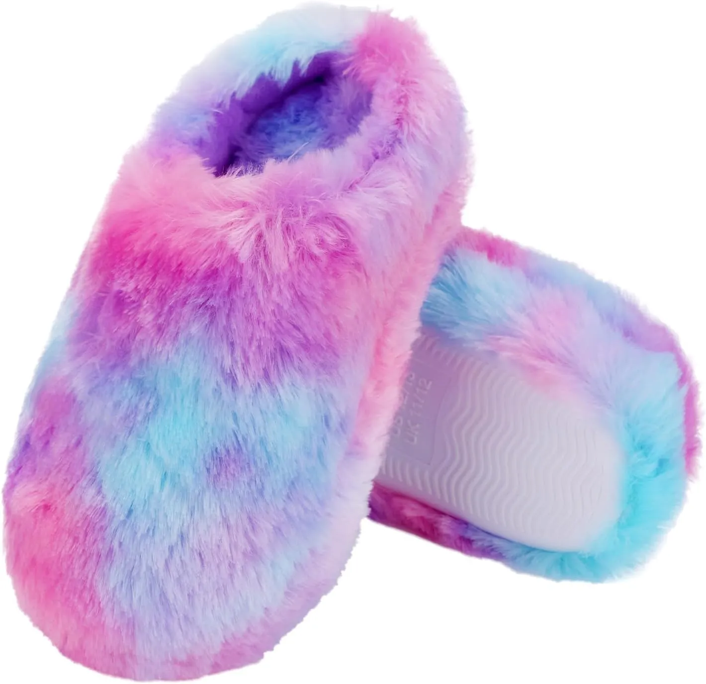MEJORMEN Girls Fluffy House Slippers Cozy Plush Slip-on House Shoes Kids Warm Bedroom Slippers Memory Foam Slippers for Indoor Outdoor