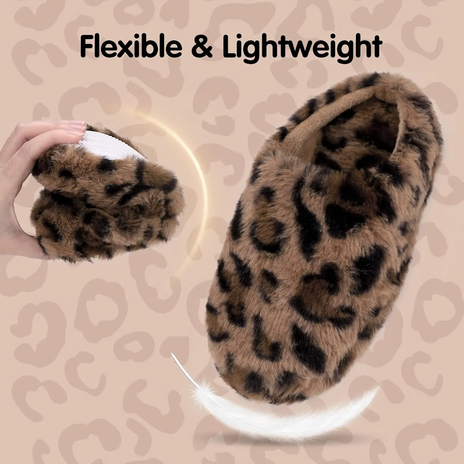 MEJORMEN Girls Fluffy House Slippers Cozy Plush Slip-on House Shoes Kids Warm Bedroom Slippers Memory Foam Slippers for Indoor Outdoor