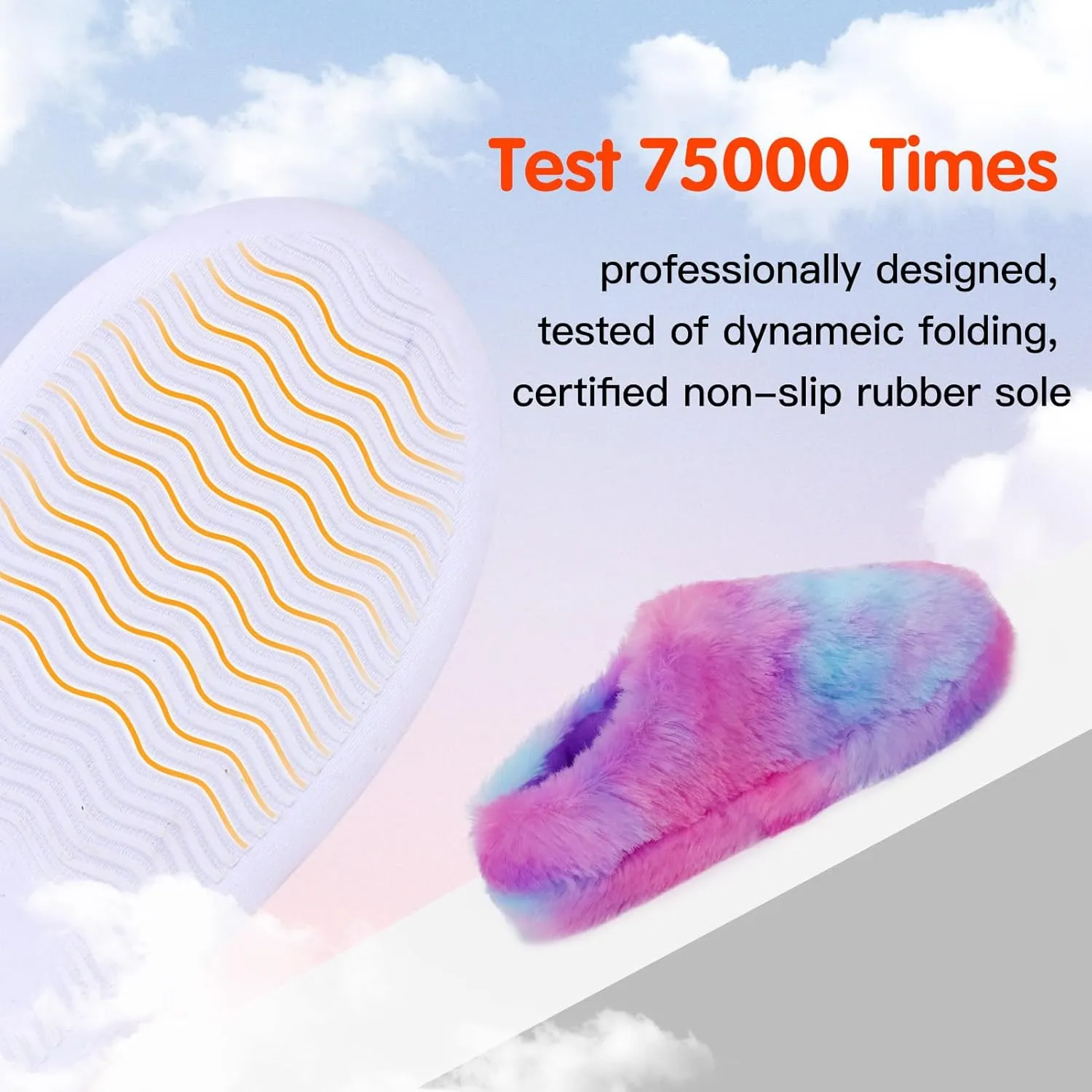 MEJORMEN Girls Fluffy House Slippers Cozy Plush Slip-on House Shoes Kids Warm Bedroom Slippers Memory Foam Slippers for Indoor Outdoor