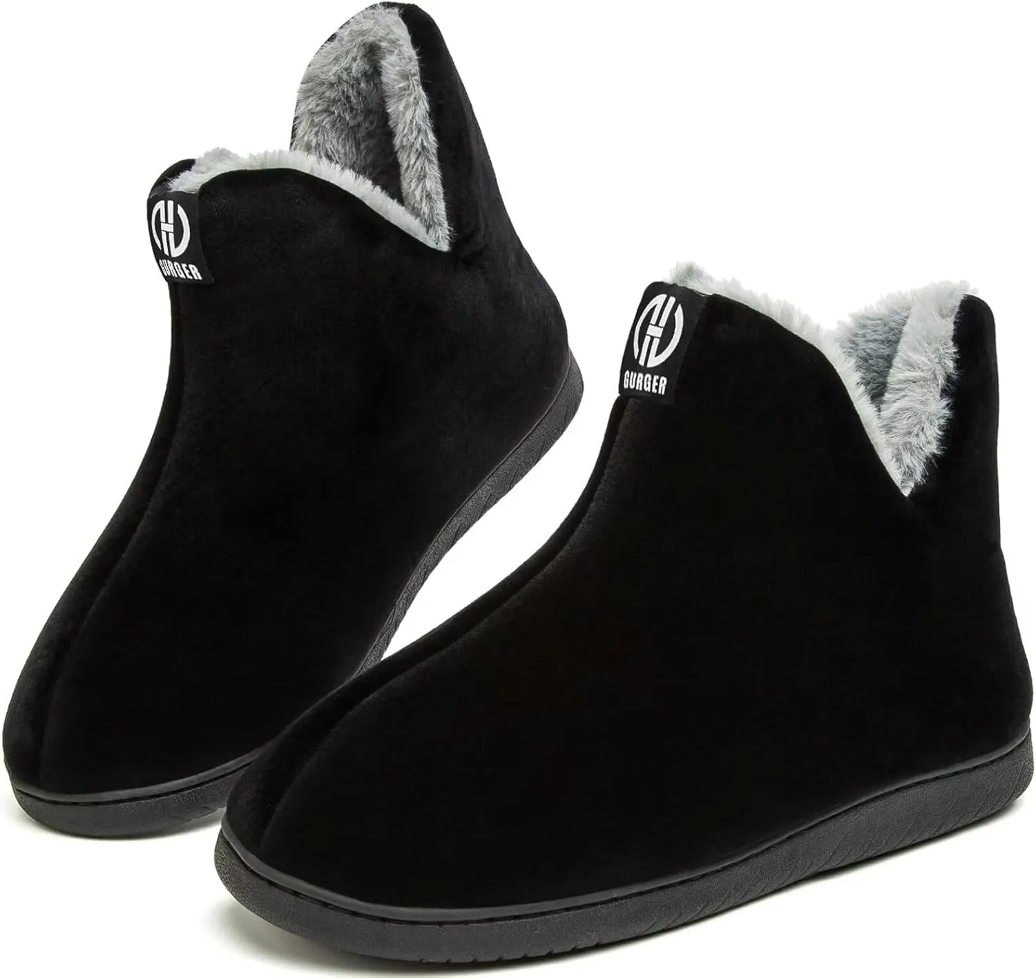 Men Women Slipper Boots Warm Fur Lined Memory Foam Winter House Bootie Slippers
