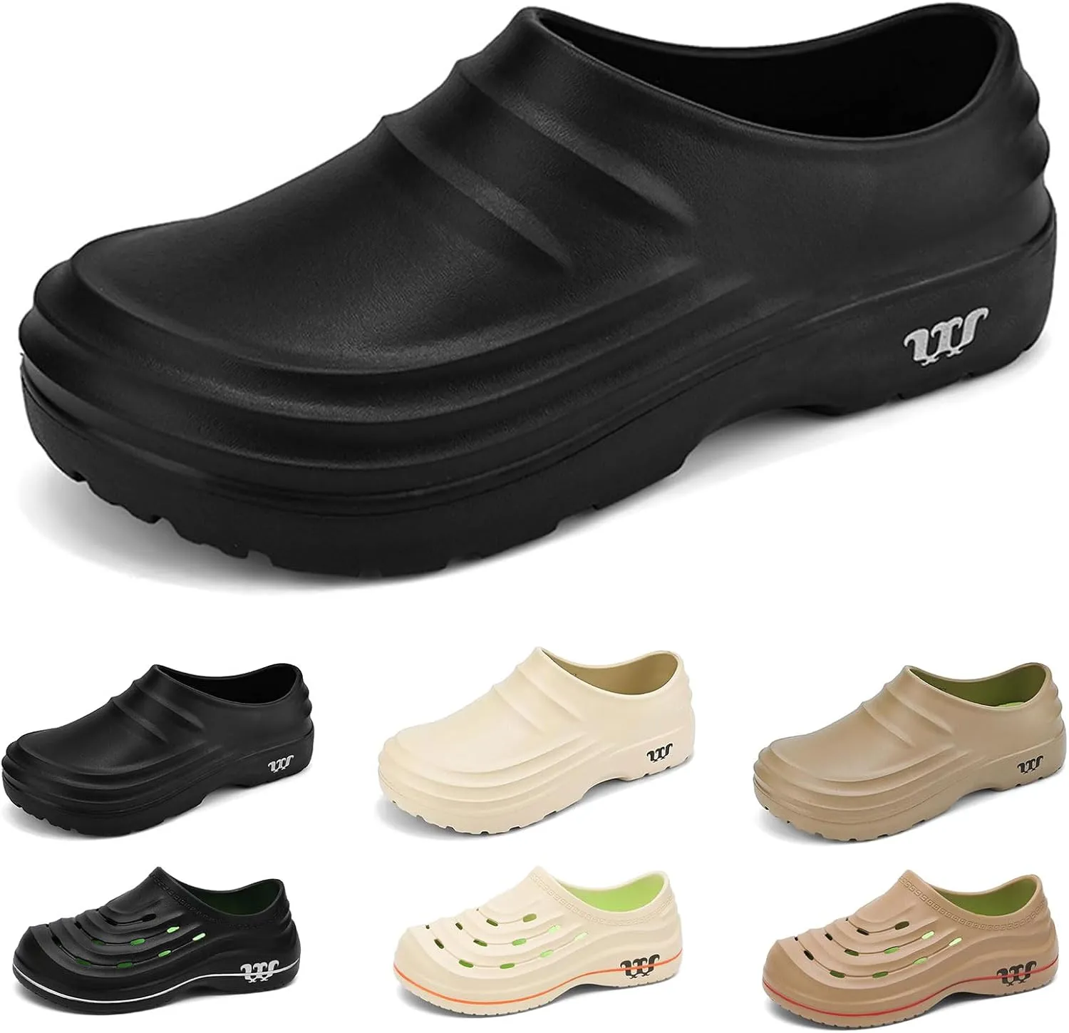 Men's and Women's Arch Support Clogs,Wide Toe Box Non-Slip Beach Slippers,Oil Resistant Waterproof Armadillo Chef Shoes, Slip-on Garden Shoes Lightweight Kitchen Clogs with Removable Cushion Footbed