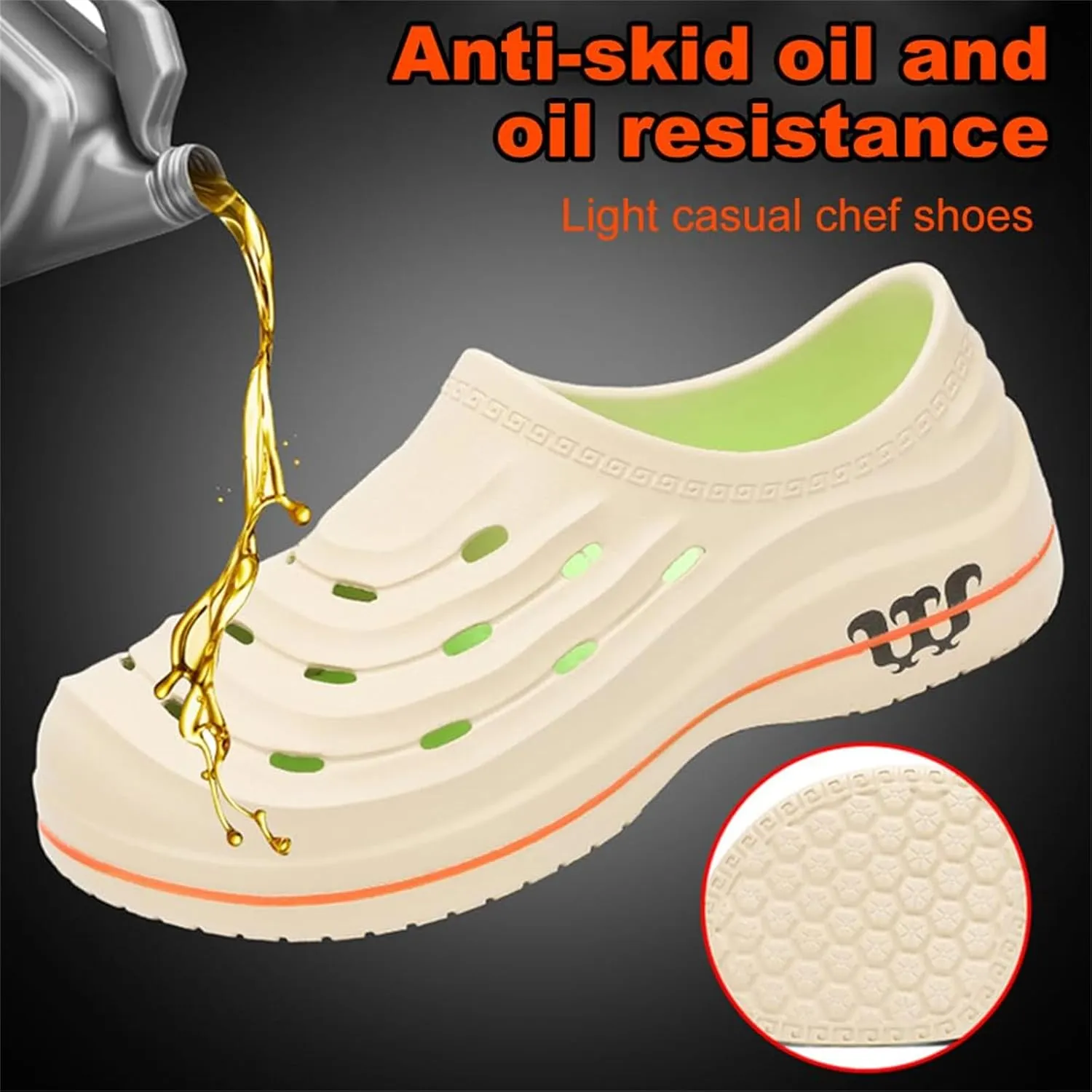 Men's and Women's Arch Support Clogs,Wide Toe Box Non-Slip Beach Slippers,Oil Resistant Waterproof Armadillo Chef Shoes, Slip-on Garden Shoes Lightweight Kitchen Clogs with Removable Cushion Footbed