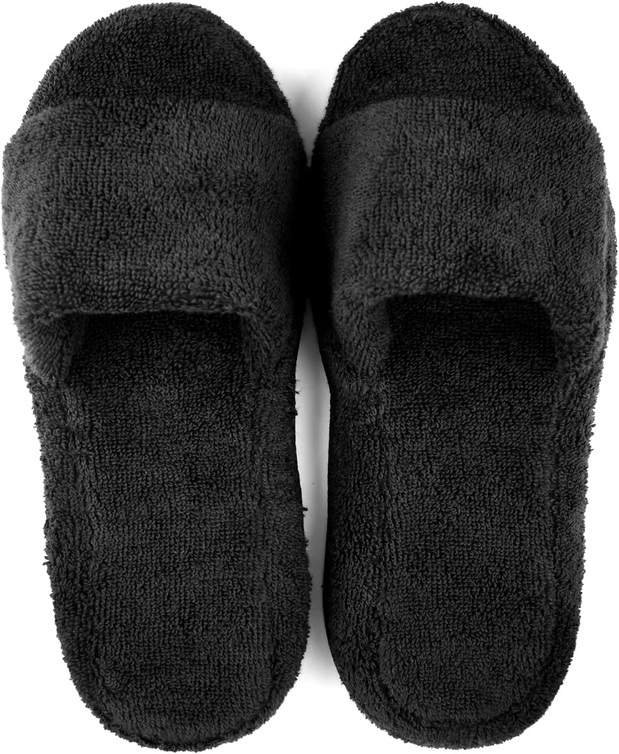 Men's and Women's Cozy Memory Foam Soft Premium 100% Turkish Terry Cotton Cloth Open Toe Spa House Indoor Slippers