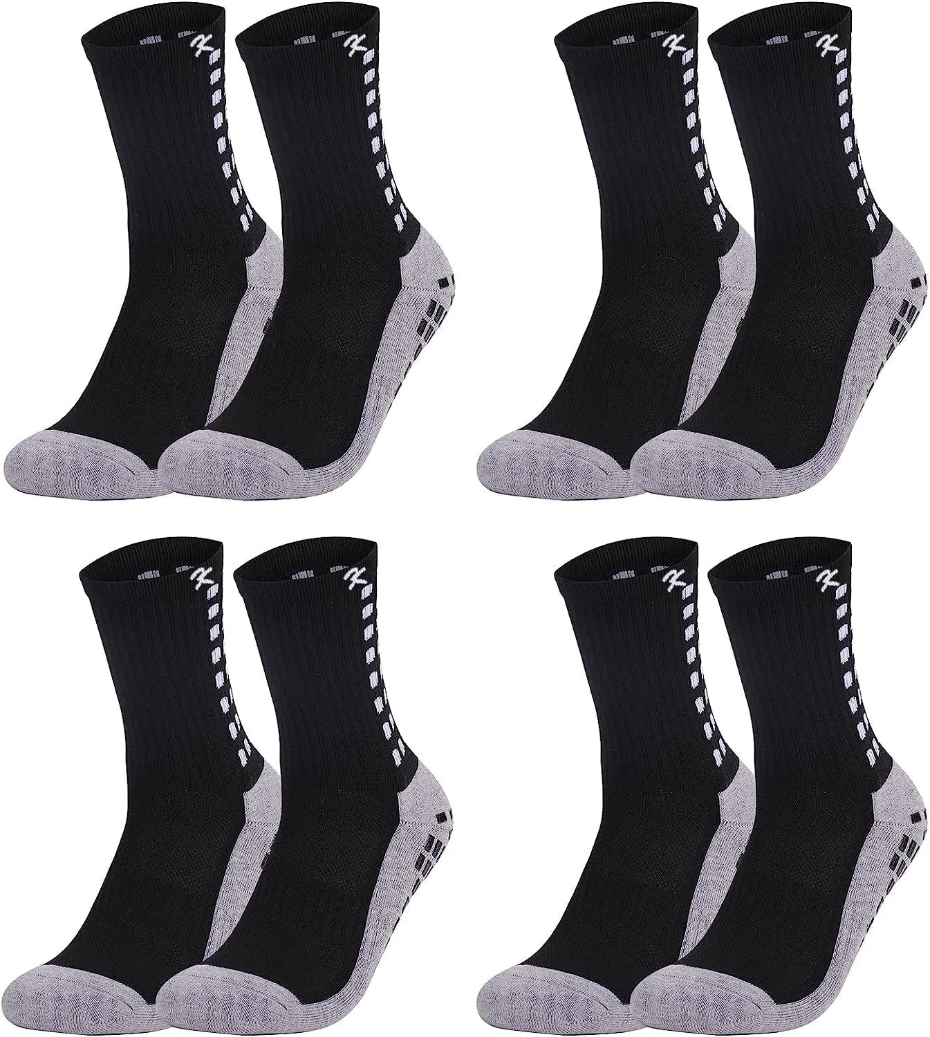 Men's Athletic Socks for Men Socks Soccer Socks for Men 9-12 Non Slip Sports Mens Socks 1/3/4Pairs