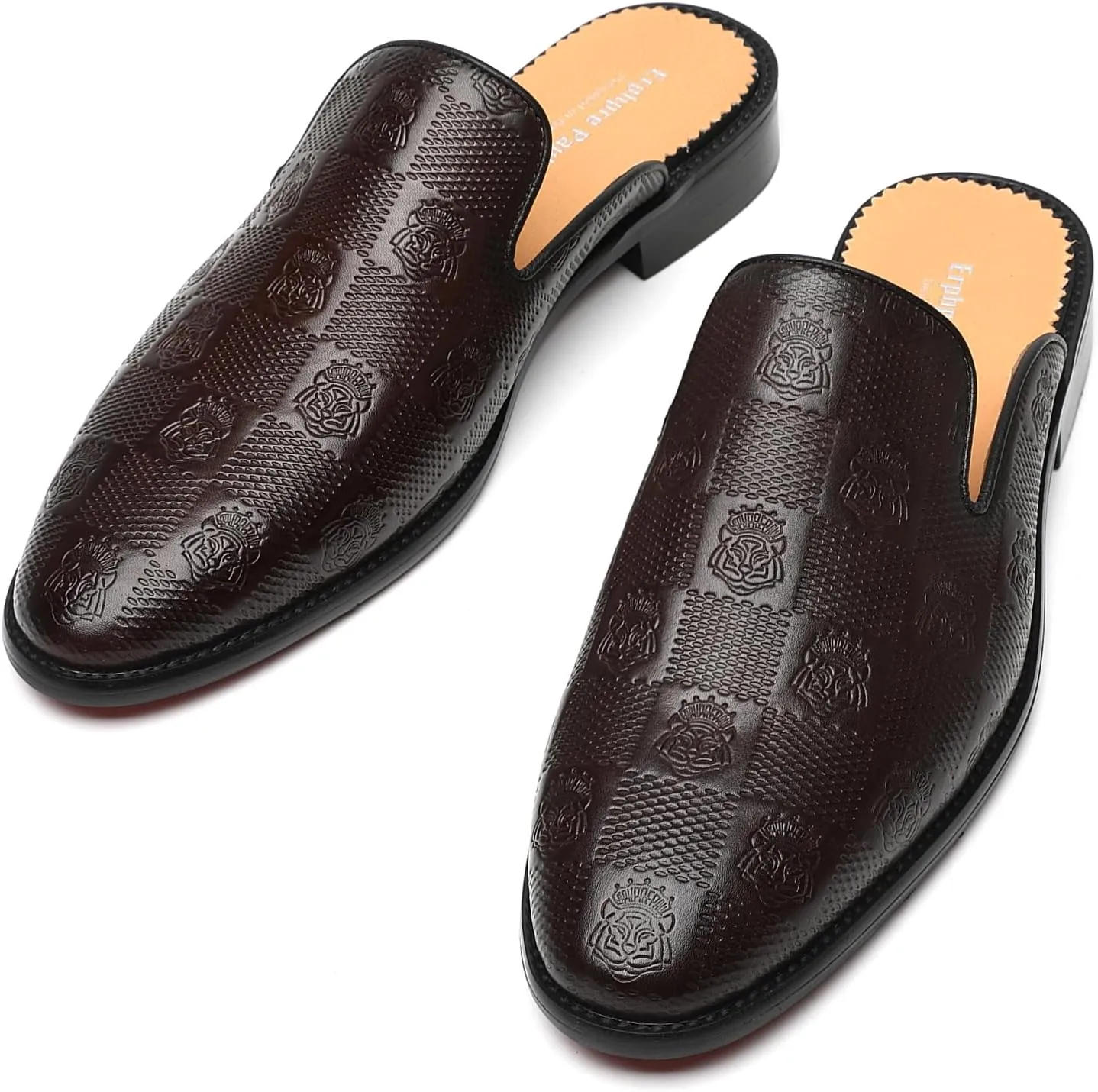 Mens Backless Loafers Genuine Leather Mules Shoes