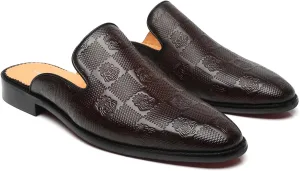 Mens Backless Loafers Genuine Leather Mules Shoes