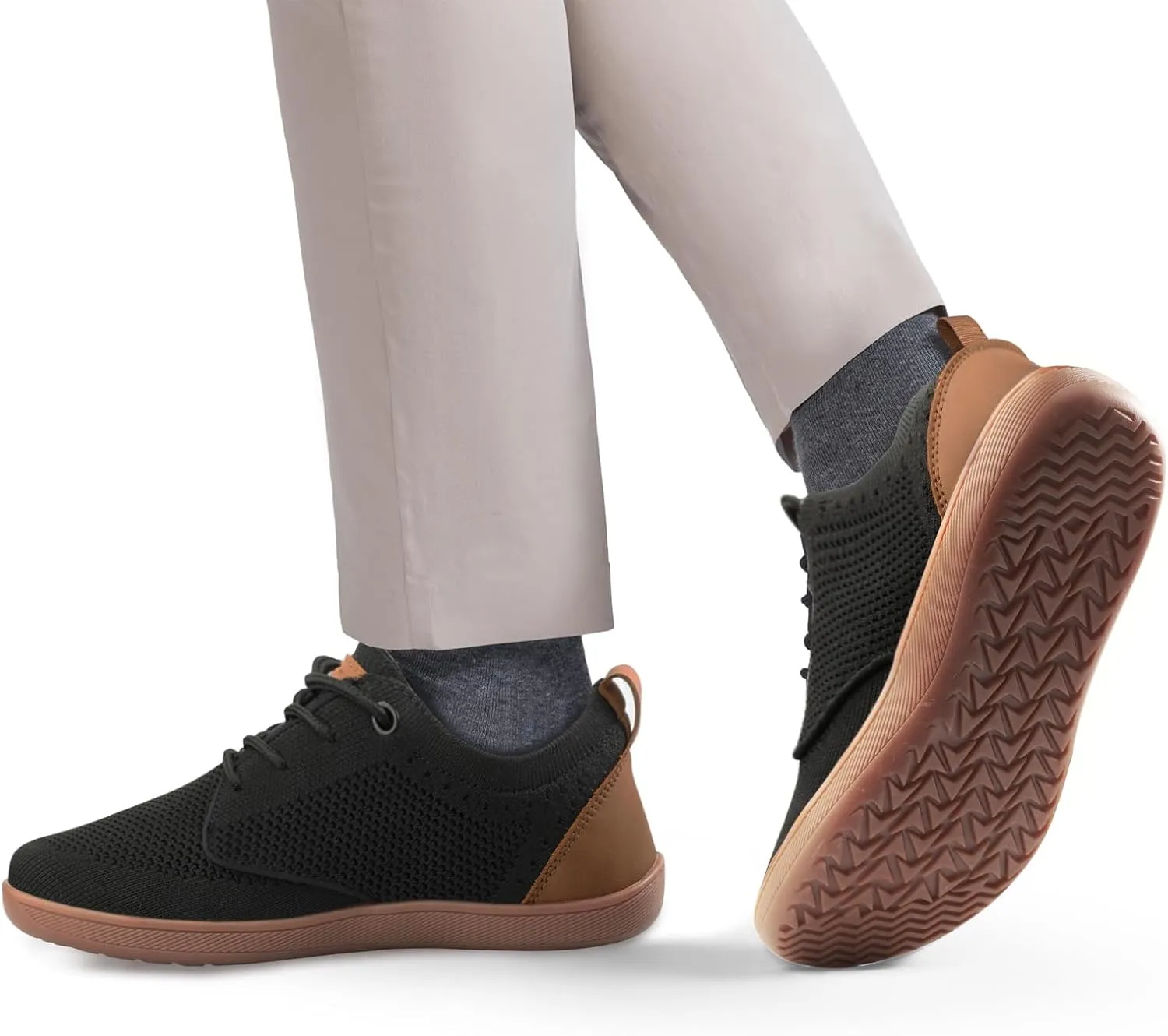 Men's Barefoot Shoes Minimalist Slip on Cross-Trainer Shoes Wide Toe Walking Shoes Zero Drop Sole Trail Running Sneakers Gym Workout Casual