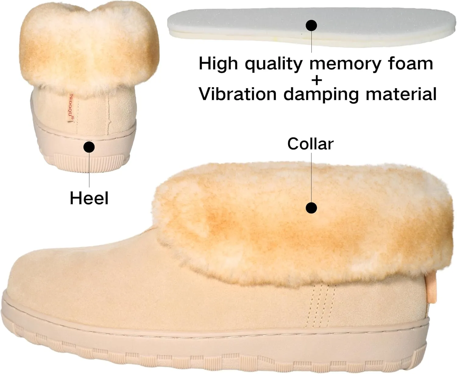 Men's Boot Indoor/Outdoor Memory Foam Alpine Camping Cozy Slipper House Shoe