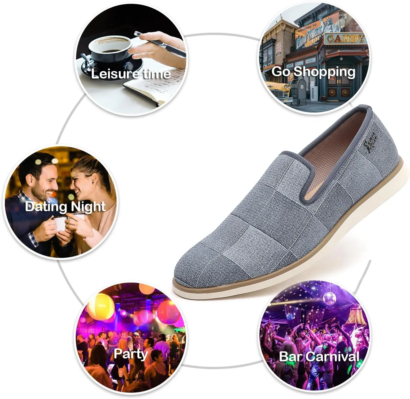 Men's Casual Loafers & Slip On Shoes Daily Commuting Comfortable Canvas Shoes Lightweight Non-Slip Walking Penny Shoes for Men