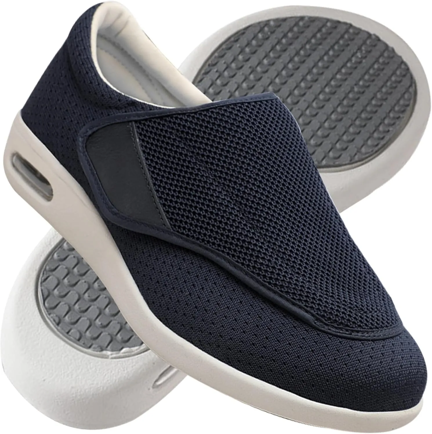 Men's Diabetic Shoes Wide Width Shoes with Adjust Closure Shoes for Elderly Diabetic Pain Relief Swollen Feet Mens Walking Shoes Slip-on Trainers