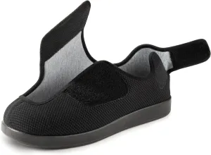 Men's Diabetic Wide Width Breathable Waffle Knit Adjustable Slipper with Anti-Slip Indoor Outdoor Sole