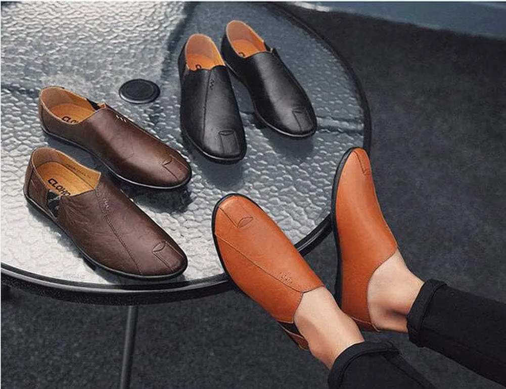 Men's Driving Shoes Premium Genuine Leather Fashion Slipper Casual Slip On Loafers Shoes