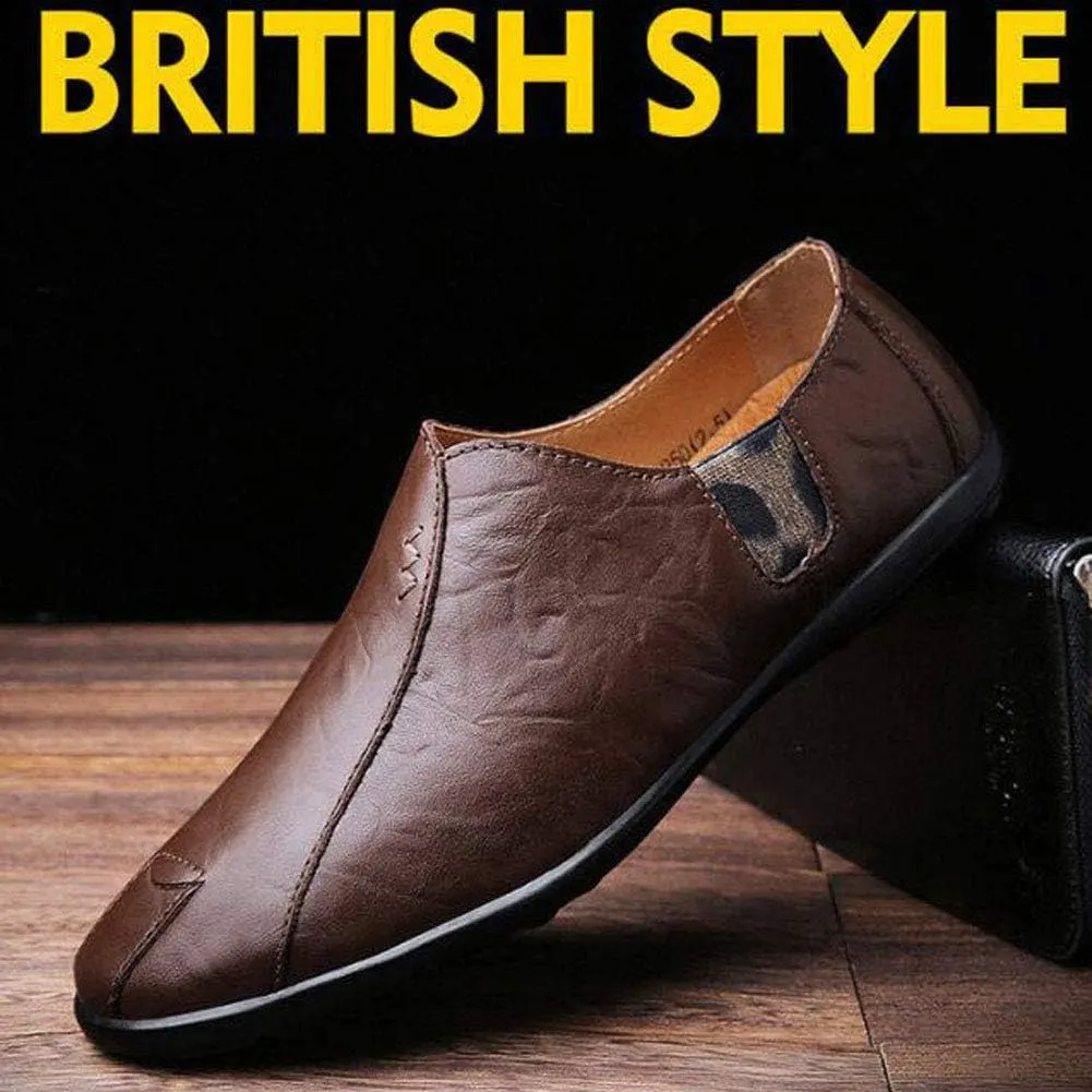 Men's Driving Shoes Premium Genuine Leather Fashion Slipper Casual Slip On Loafers Shoes