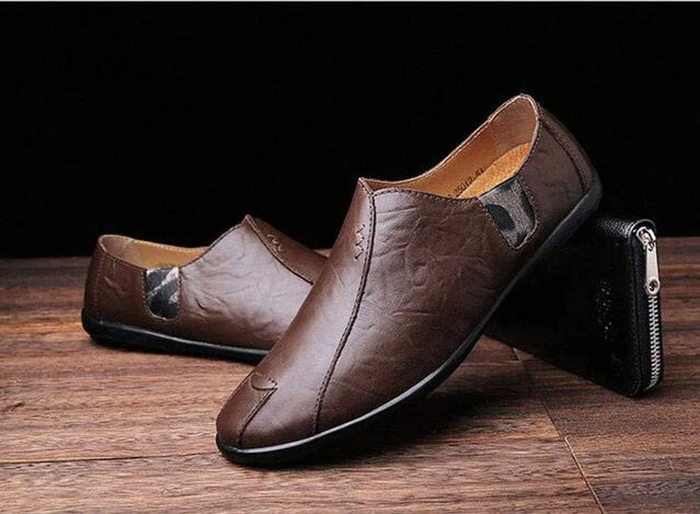 Men's Driving Shoes Premium Genuine Leather Fashion Slipper Casual Slip On Loafers Shoes