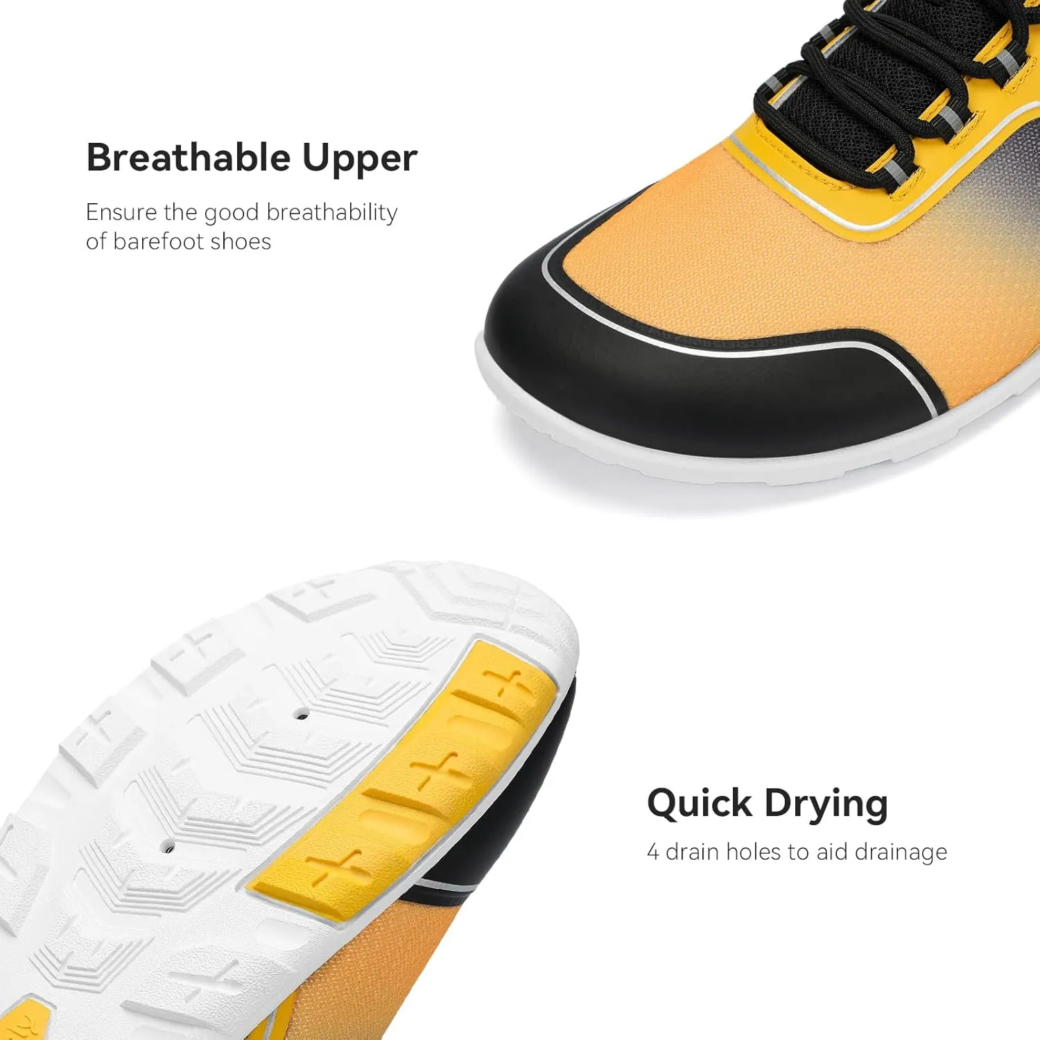 Men's Hike Barefoot Shoes | Wide Toe Box Minimalist Shoes for Gym Workout | Grounded Footwear Cross-Trainer Athletic Sneakers