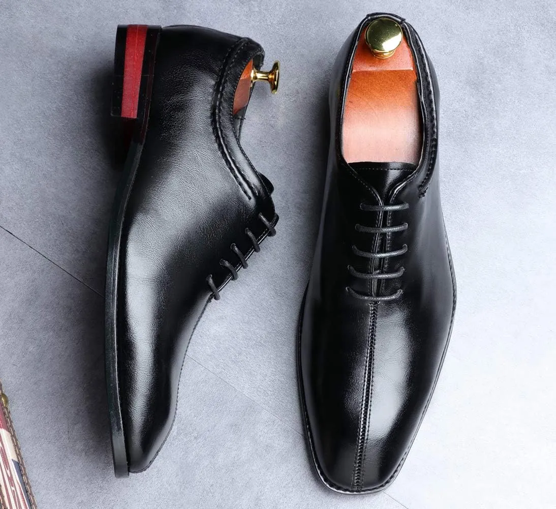 Mens Lace Up Dress Shoes Italy Prince Classic Modern Formal Leather Men Wholecut Oxford Shoes