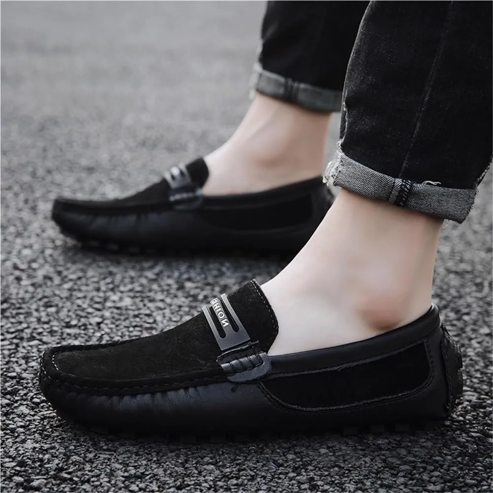 Mens Loafers Shoe Suede Vamp Moccasins Driving Style Loafer Anti-Slip Flexible Resistant Party Prom Slip-ons
