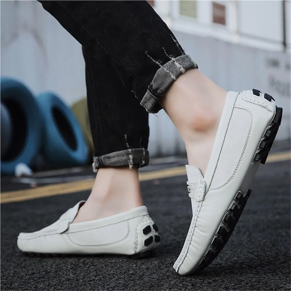 Mens Loafers Shoe Suede Vamp Moccasins Driving Style Loafer Anti-Slip Flexible Resistant Party Prom Slip-ons