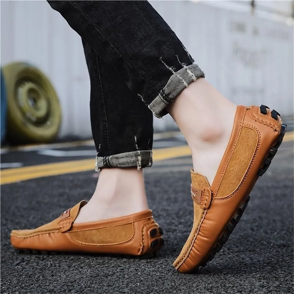 Mens Loafers Shoe Suede Vamp Moccasins Driving Style Loafer Anti-Slip Flexible Resistant Party Prom Slip-ons