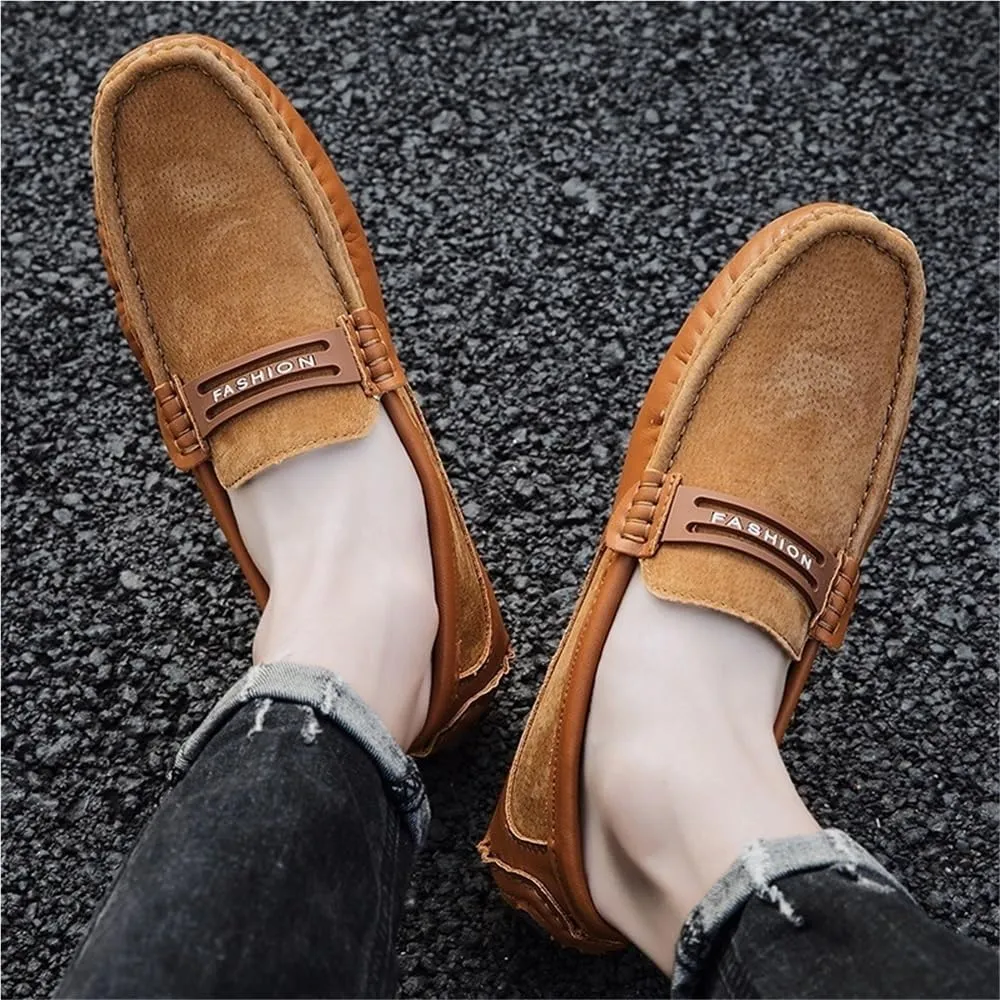 Mens Loafers Shoe Suede Vamp Moccasins Driving Style Loafer Anti-Slip Flexible Resistant Party Prom Slip-ons