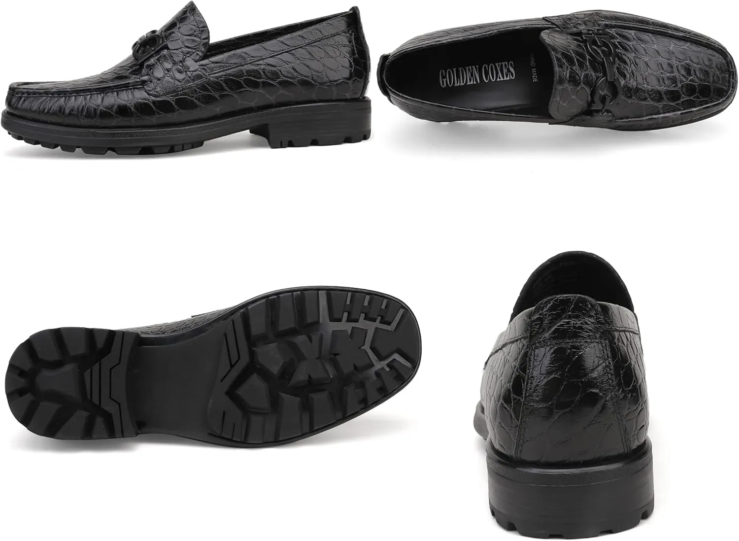 Mens Luxury Leather Penny Loafer, Fashion Comfort Dress Shoes Classical Handmade Slip on Loafer Shoes for Men