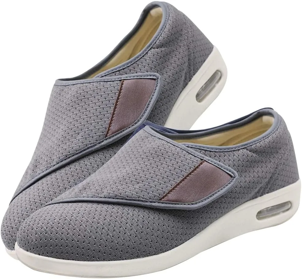 Men's Mesh Slip-on Trainers Walking Shoes for Plantar Fasciitis Orthopedic Sneakers for Men with Arch Support Wide Toe Box Shoes for Pain Relief with Non Slip Rubber Sole
