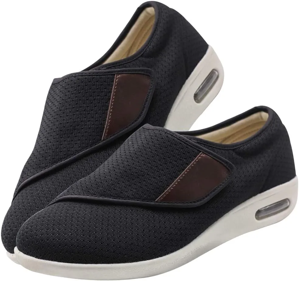 Men's Mesh Slip-on Trainers Walking Shoes for Plantar Fasciitis Orthopedic Sneakers for Men with Arch Support Wide Toe Box Shoes for Pain Relief with Non Slip Rubber Sole