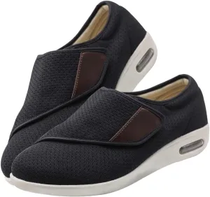 Men's Mesh Slip-on Trainers Walking Shoes for Plantar Fasciitis Orthopedic Sneakers for Men with Arch Support Wide Toe Box Shoes for Pain Relief with Non Slip Rubber Sole