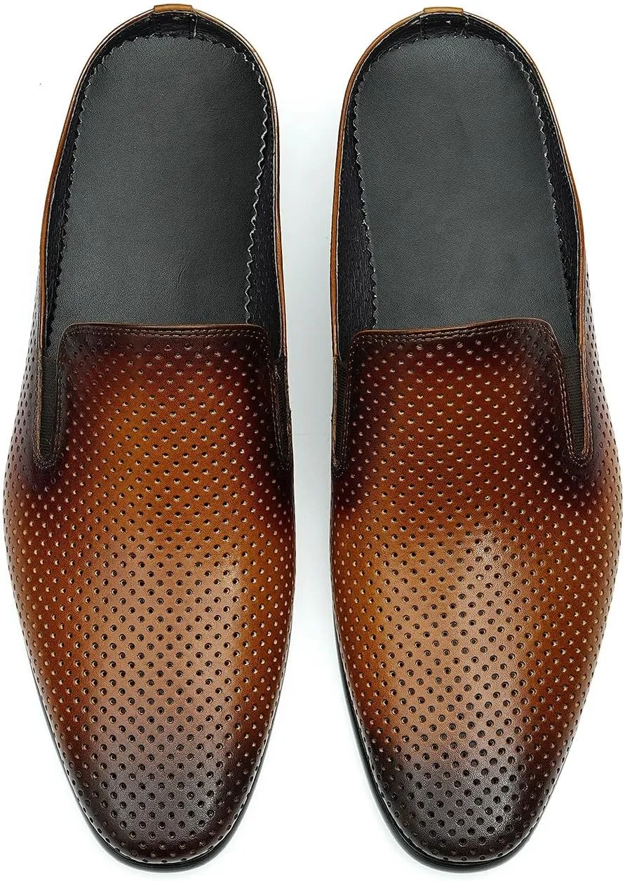 Men's Mules Formal Dress Loafers Leather Open Back Slippers Business Wedding Casual Fashion Slip On Clogs Sandals Summer Dress Shoes for Men