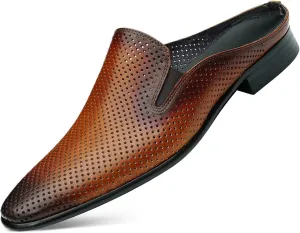 Men's Mules Formal Dress Loafers Leather Open Back Slippers Business Wedding Casual Fashion Slip On Clogs Sandals Summer Dress Shoes for Men