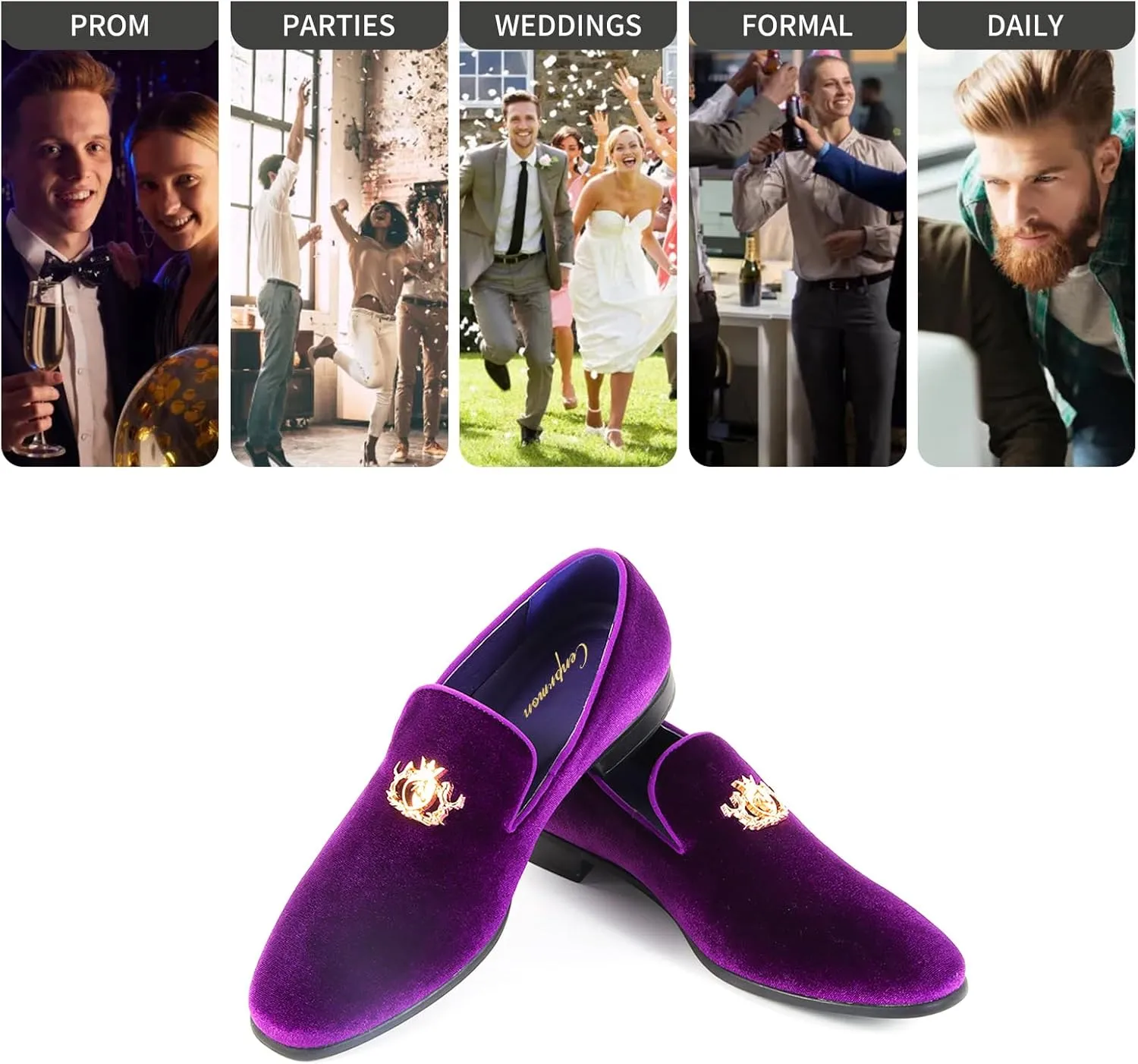 Men's Multiple Colors Penny Slip-on Velvet Loafer Cushioned Suede Tuxedo Dress Shoes Luxurious Smoking Slipper Party Prom Wedding Shoes Comfortable Lightweight