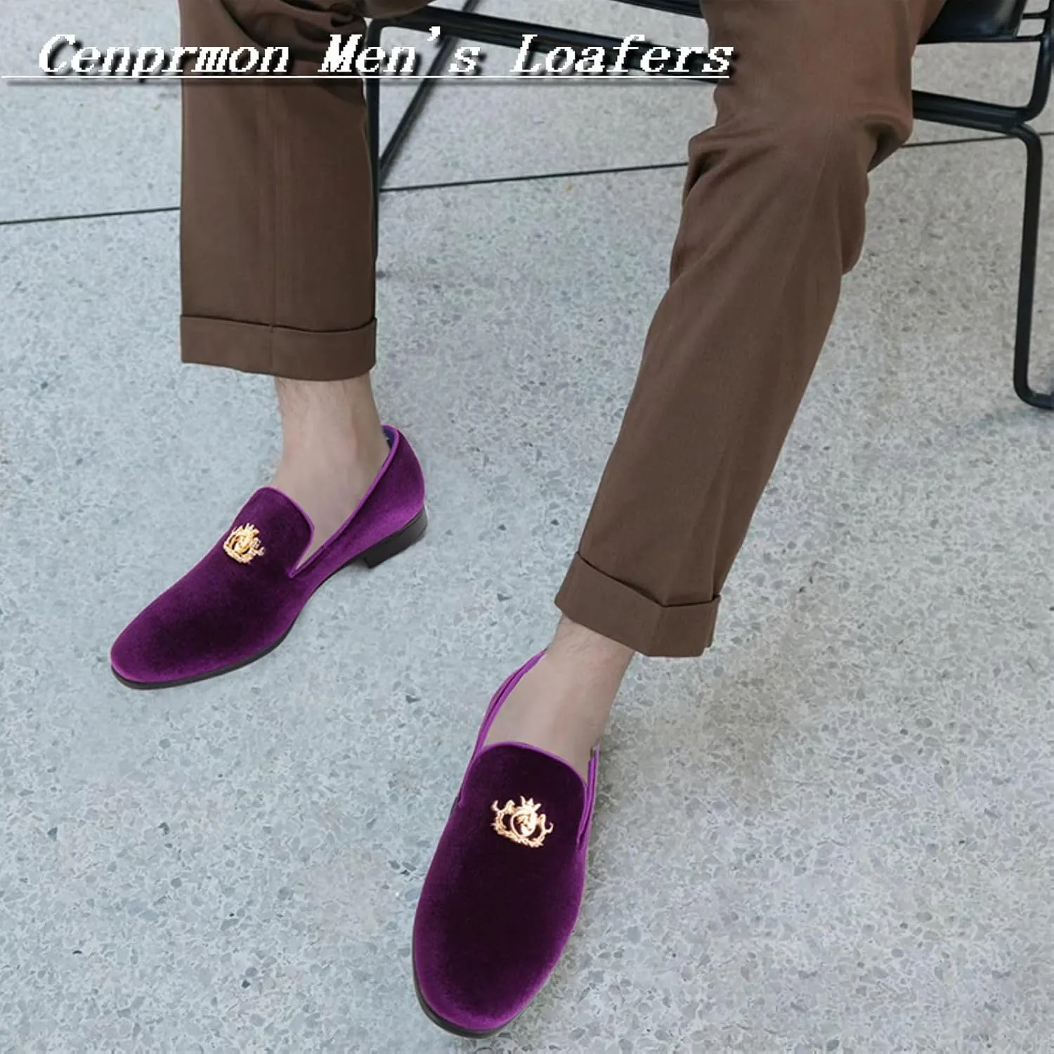 Men's Multiple Colors Penny Slip-on Velvet Loafer Cushioned Suede Tuxedo Dress Shoes Luxurious Smoking Slipper Party Prom Wedding Shoes Comfortable Lightweight