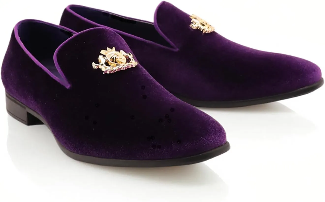 Men's Multiple Colors Penny Slip-on Velvet Loafer Cushioned Suede Tuxedo Dress Shoes Luxurious Smoking Slipper Party Prom Wedding Shoes Comfortable Lightweight