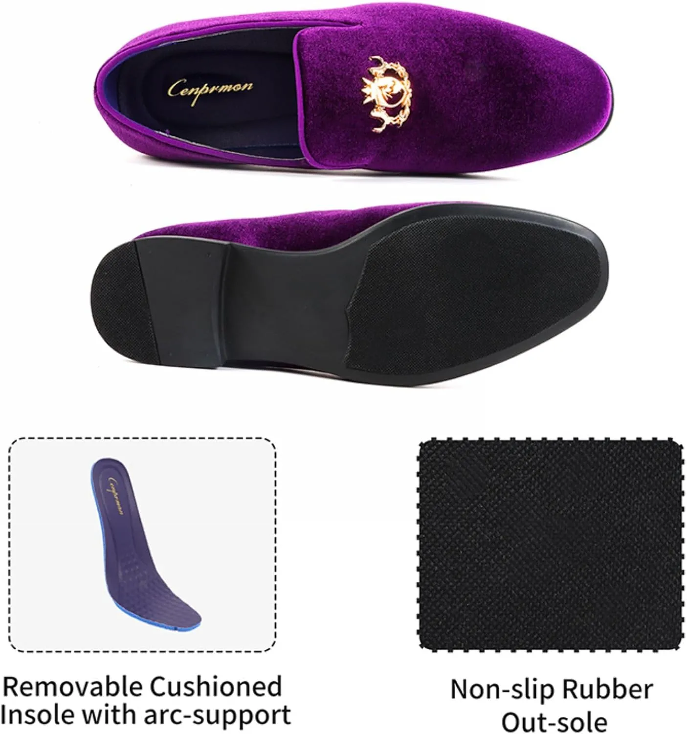 Men's Multiple Colors Penny Slip-on Velvet Loafer Cushioned Suede Tuxedo Dress Shoes Luxurious Smoking Slipper Party Prom Wedding Shoes Comfortable Lightweight