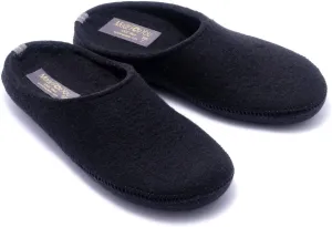 Men's Natural 100% Wool Slippers with Arch Support Insoles and Non-Slip Rubber Soles, Hypoallergenic