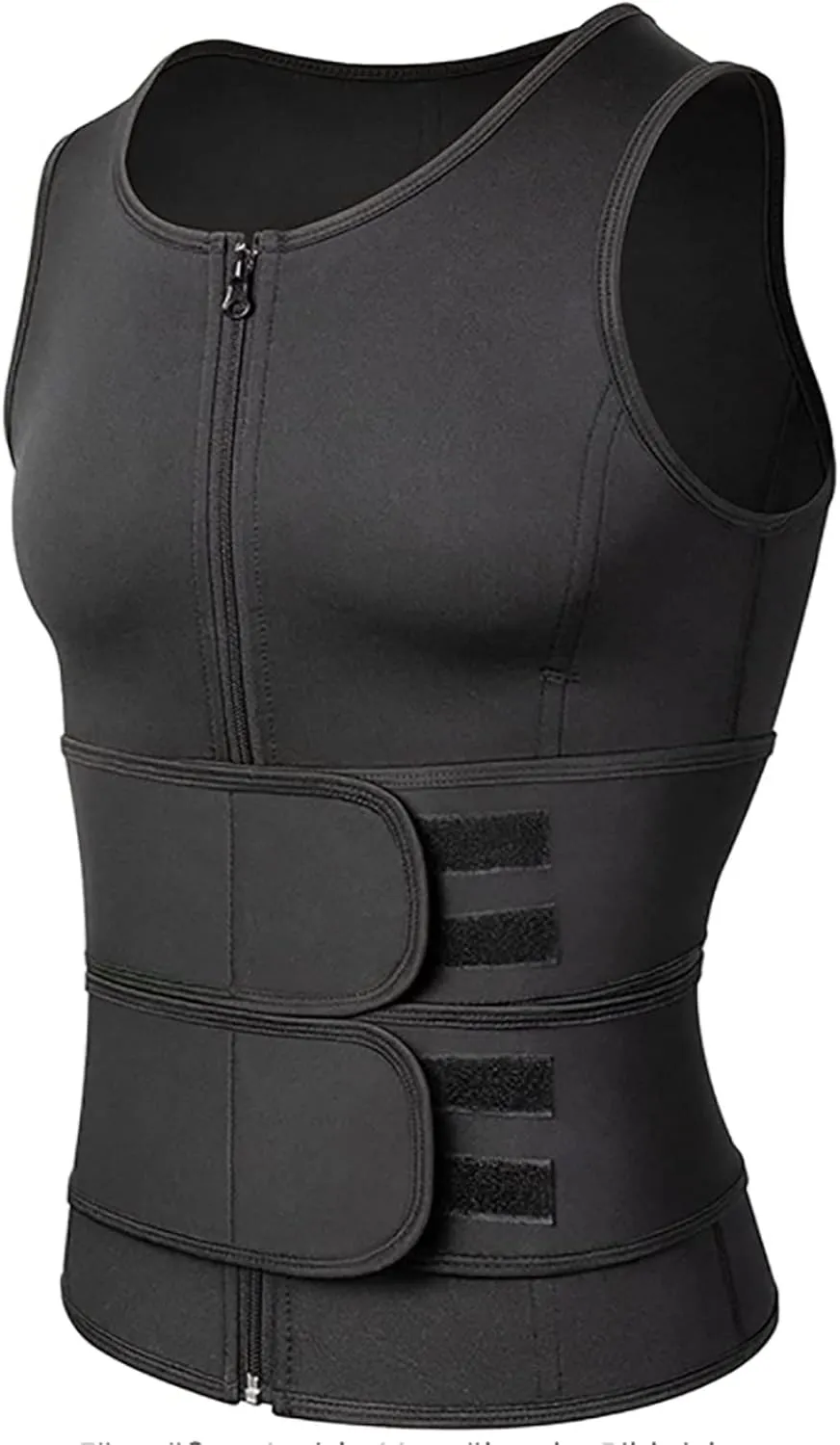 Men's Reducing Shapewear Thermal Shirt Sauna Compression Neoprene Waist Vest Lumbar Sports Shapewear Men's Waist Trainer Sauna Suits (Color : Black, Size : Medium)