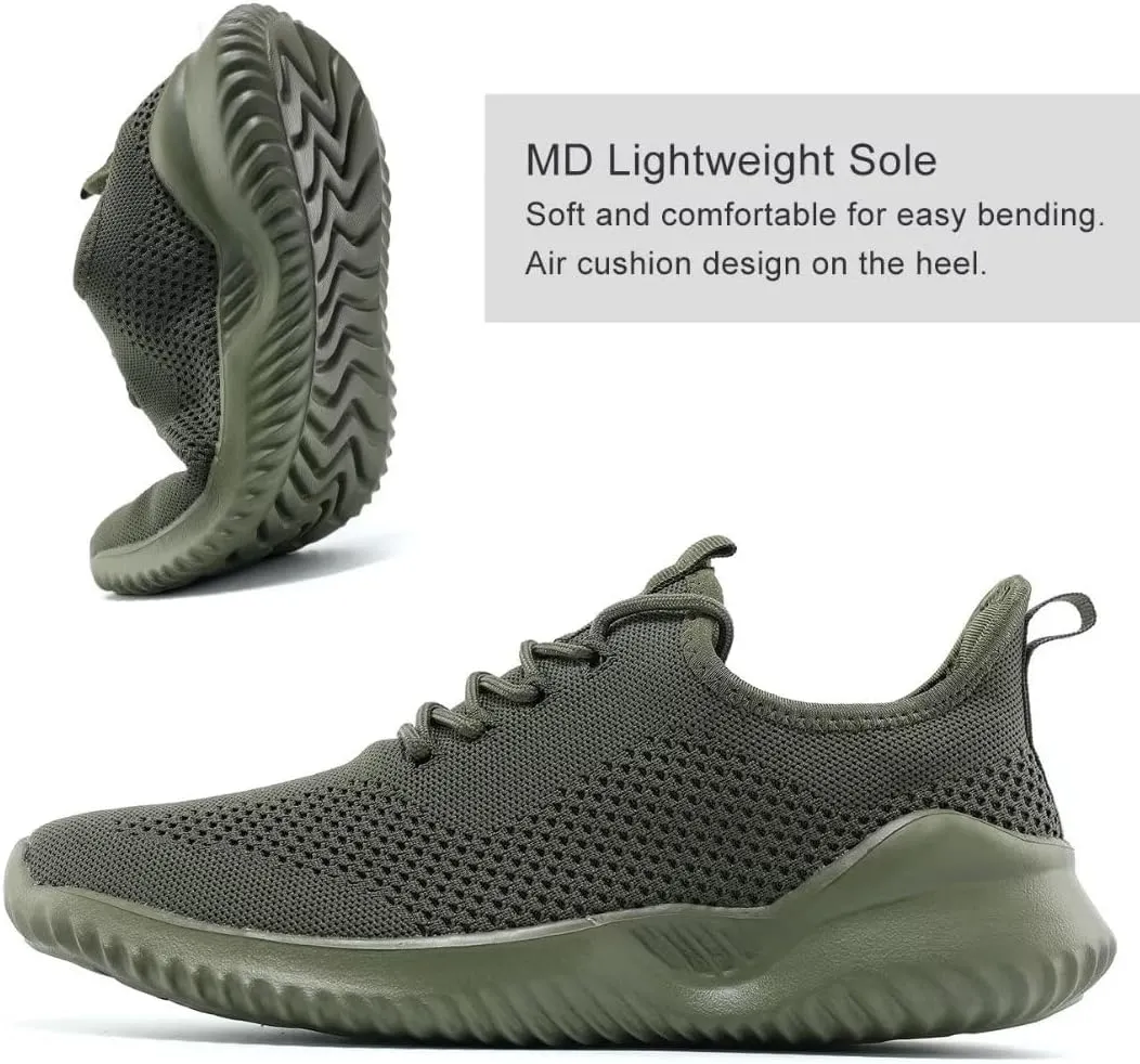 Mens Running Shoes Slip-on Walking Tennis Sneakers Lightweight Breathable Casual Soft Sole Work Gym Trainers