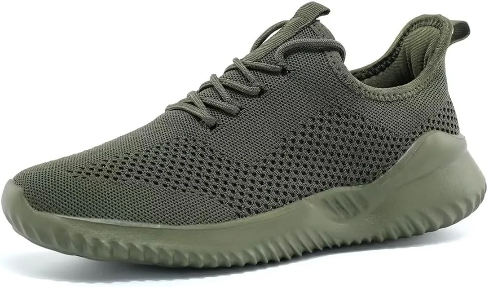 Mens Running Shoes Slip-on Walking Tennis Sneakers Lightweight Breathable Casual Soft Sole Work Gym Trainers