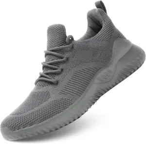Mens Running Shoes Slip on Walking Tennis Sneakers Lightweight Breathable Mesh Workout Casual Sports Shoes Soft Sole