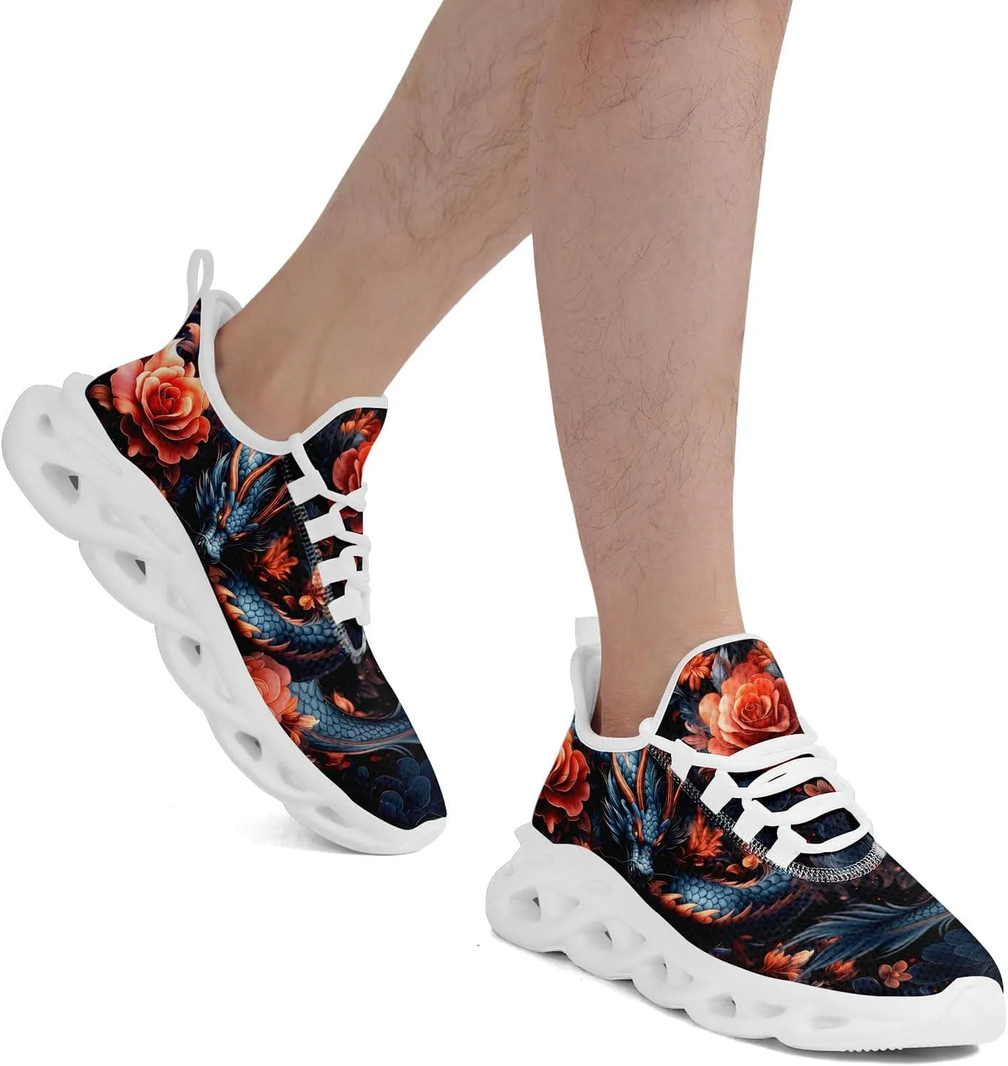 Men's Skull Running Shoes Athletic Trainers Lightweight Walking Sneakers Fashion Sports Tennis Shoes for Women Men