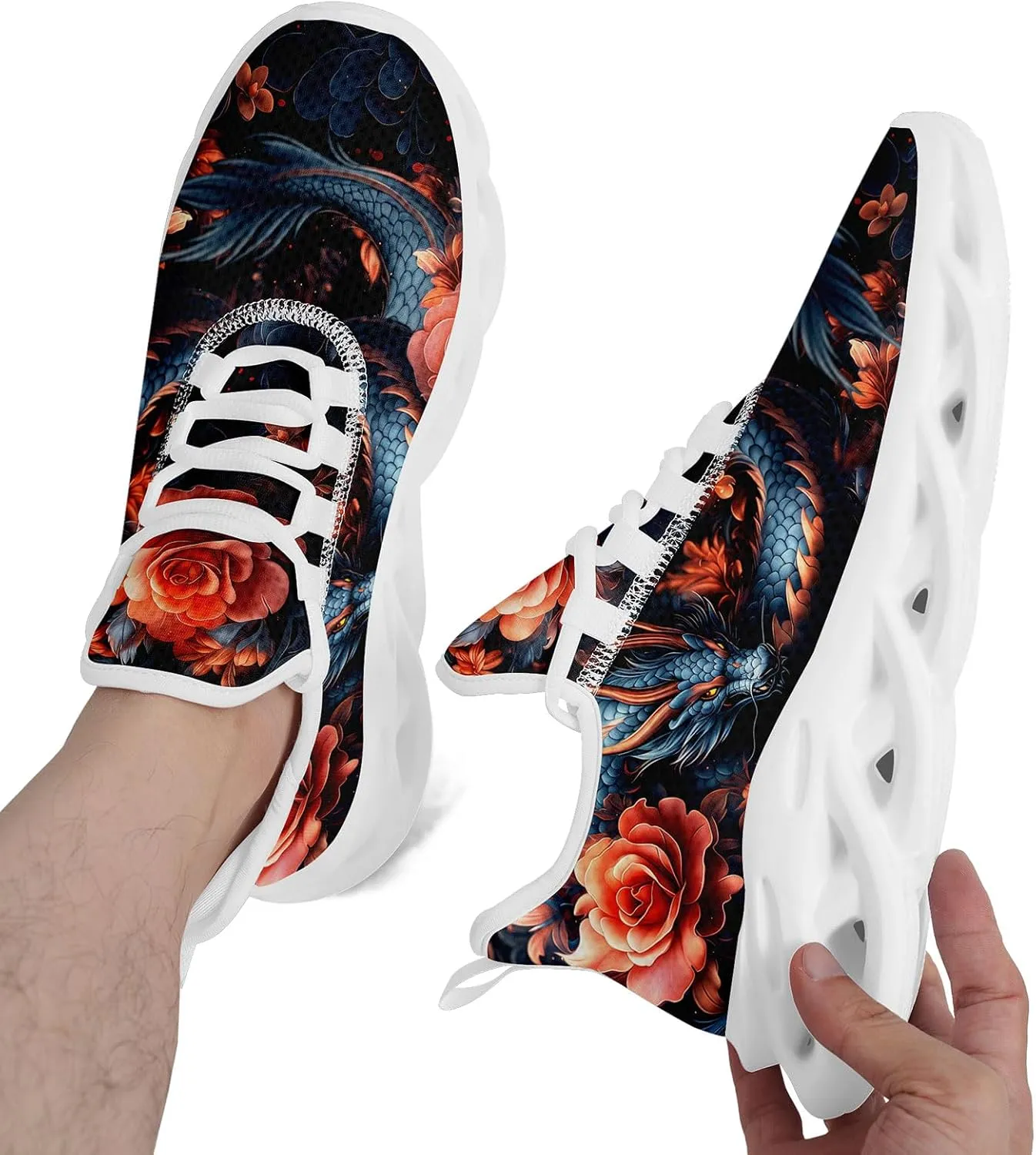 Men's Skull Running Shoes Athletic Trainers Lightweight Walking Sneakers Fashion Sports Tennis Shoes for Women Men