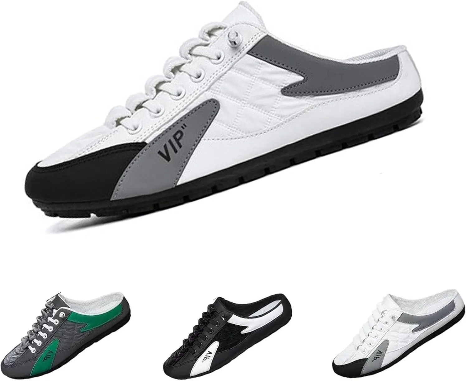 Men's Slip on Mule Sneakers,Men's Backless Sneakers, Closed Toe Half Drag Sneakers Anti-Slip Walking Shoes