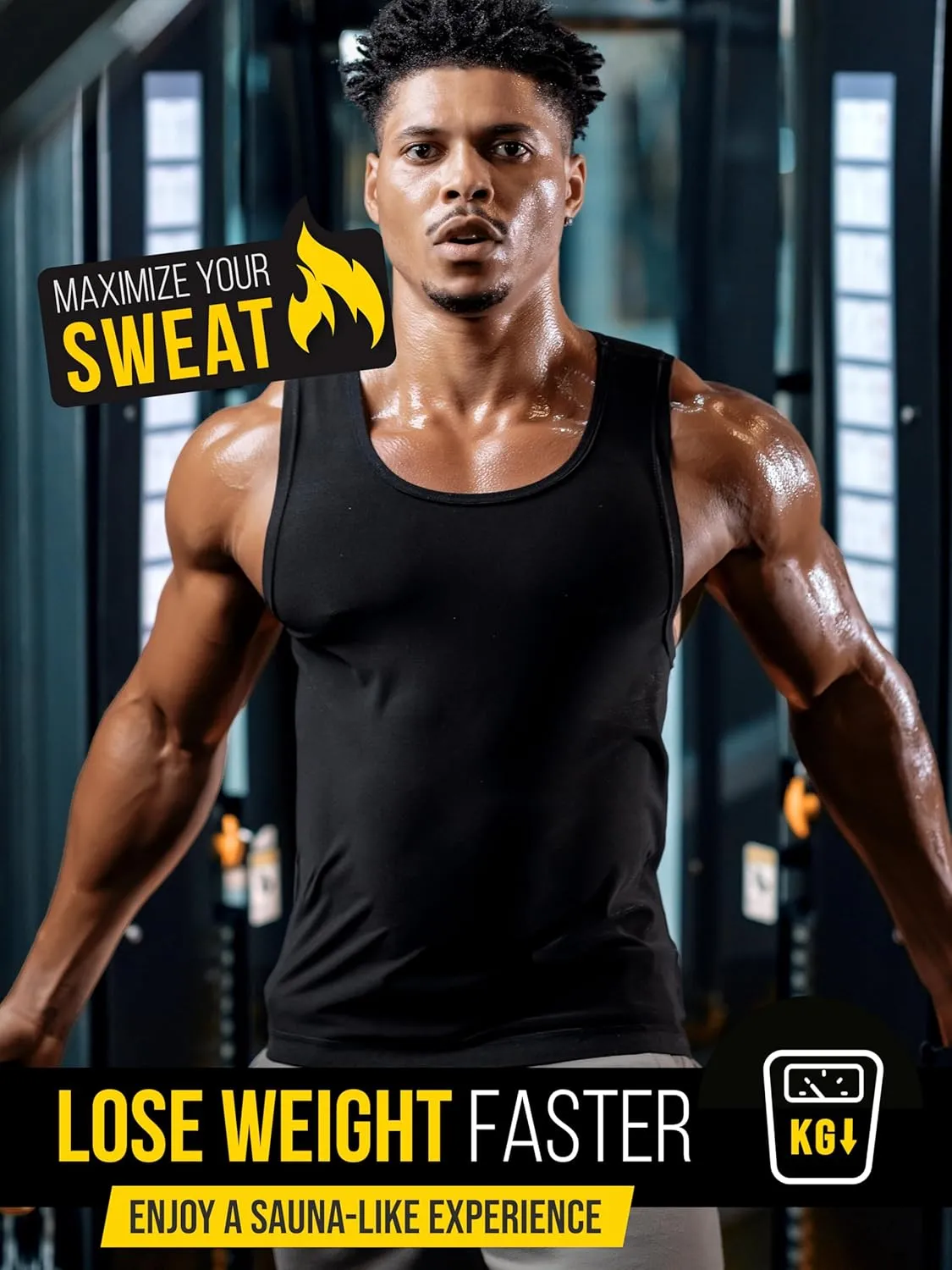Men’s Sweat Vest - Boost Weight Loss with Increased Sweating & Compression Technology Sauna Vest for Men (XS-7XL)