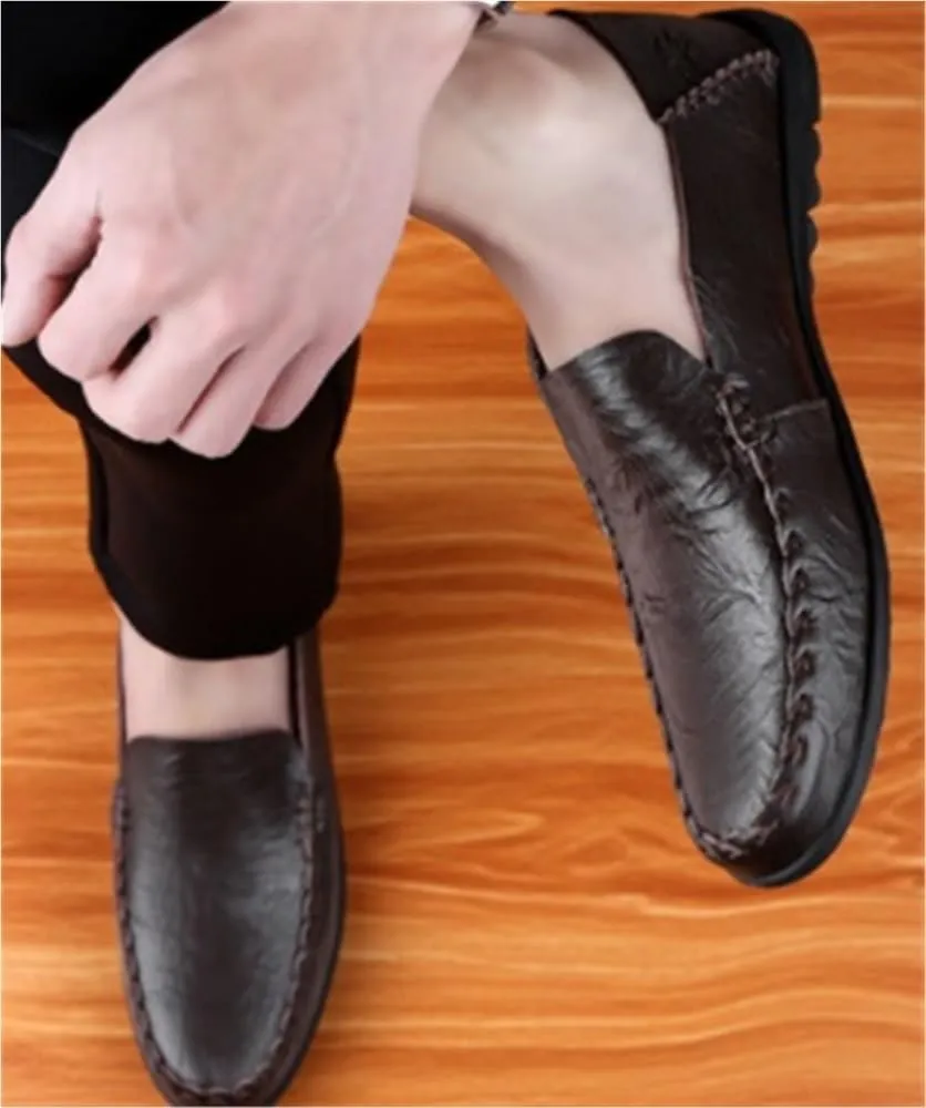 Men's Venetian Loafers Solid Color Simple Backless Vegan Leather Anti-Slip Flexible Lightweight Party Slip On Shoes