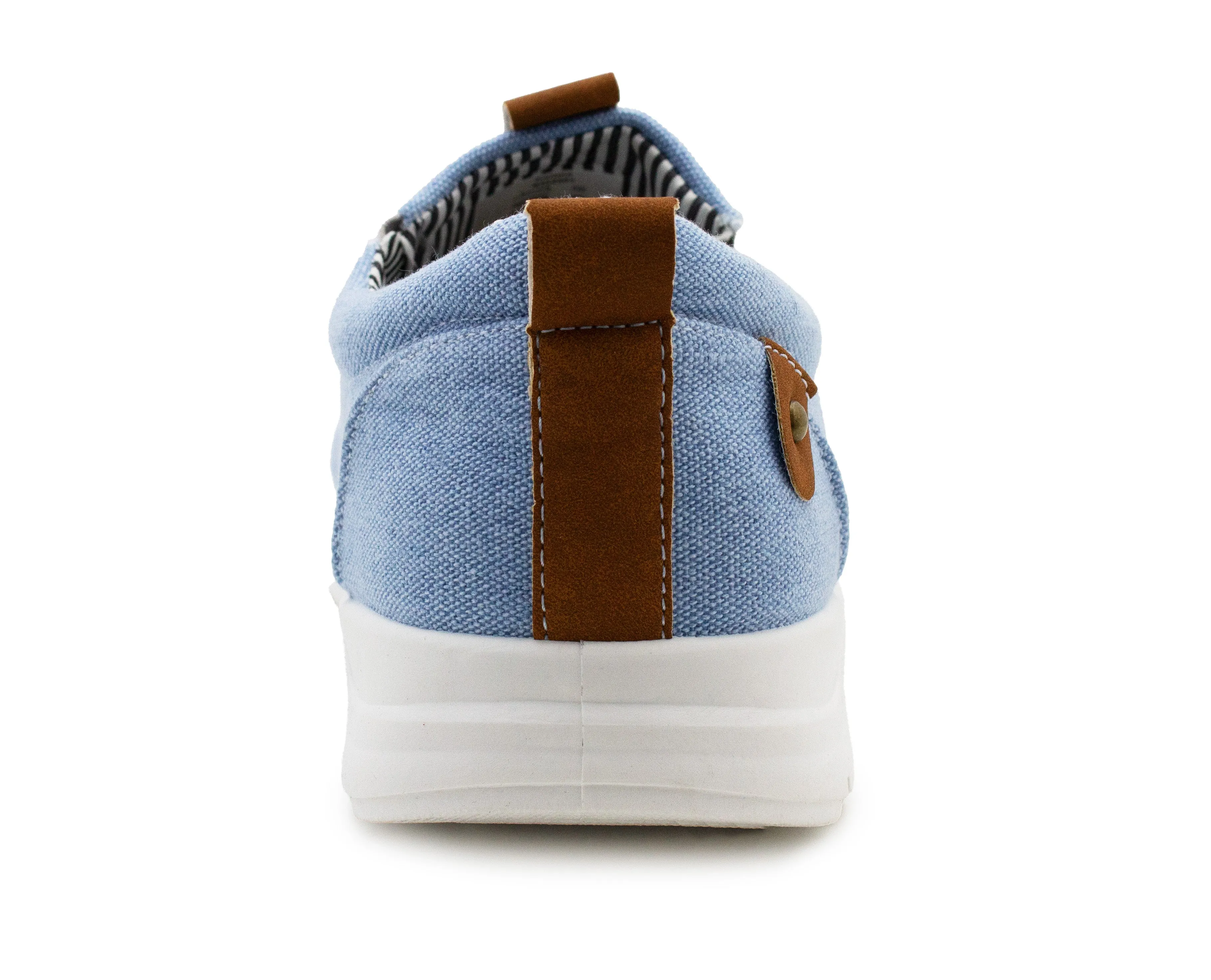 Mens Washed Blue Canvas Slip On Trainers Elastic Twin Gusset Denim Casual Fashion Trainer Sneaker Pumps