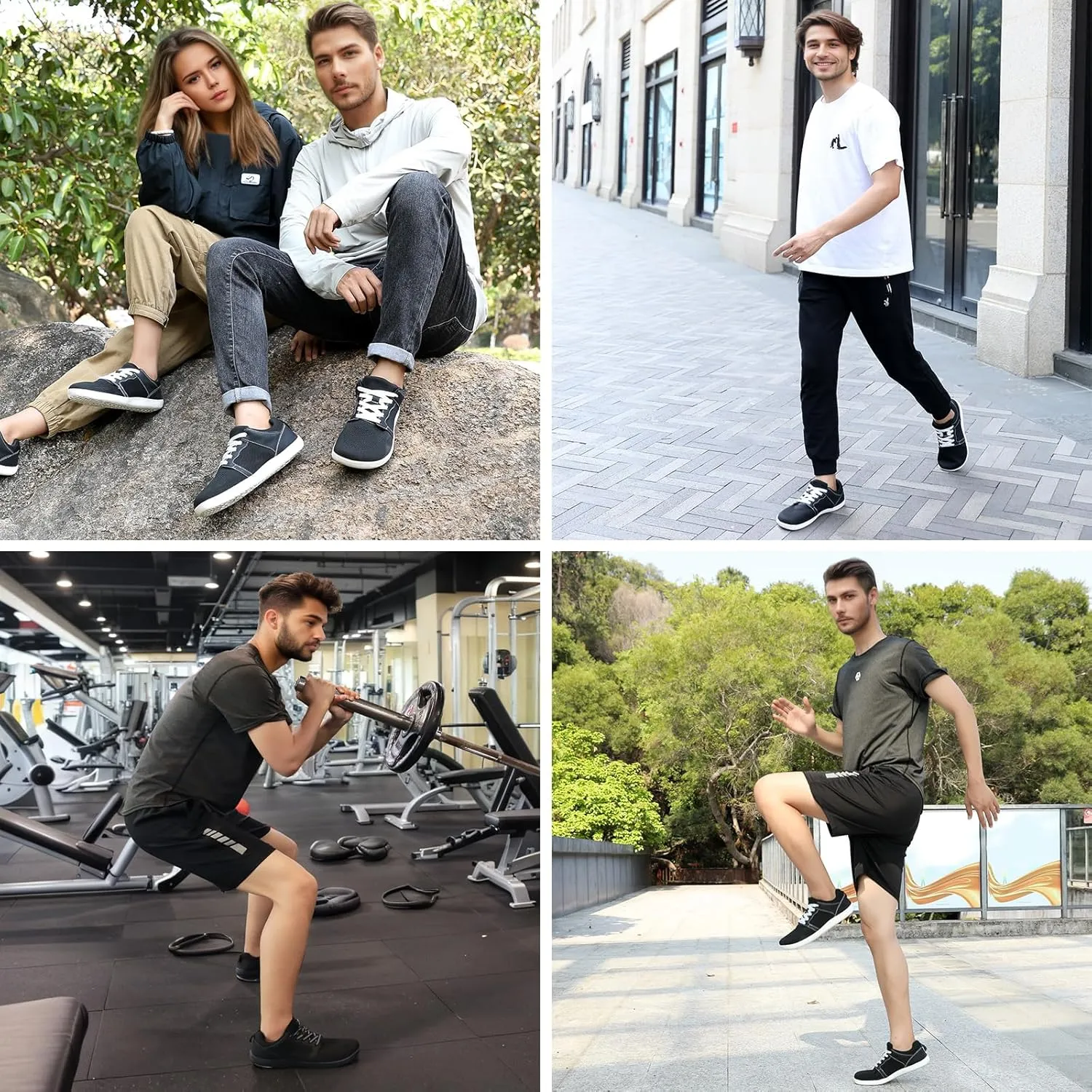 Mens Wide Toe Box Shoes Barefoot Walking Shoes Breathable Minimalist Zero Drop Grounded Footwear